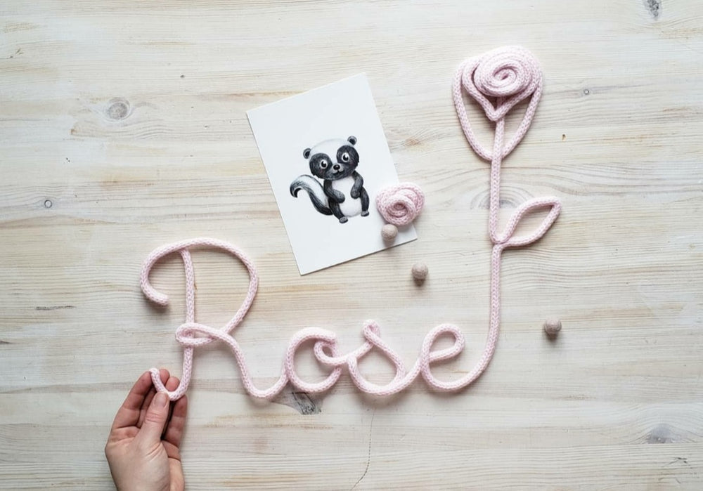 Finition rose pour prénom ou mot