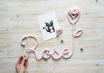 Finition rose pour prénom ou mot