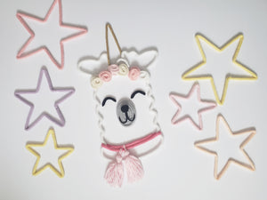 Lama-Licorne avec couronne de fleurs - TricoTiCota