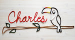 Toucan avec branche en tricotin