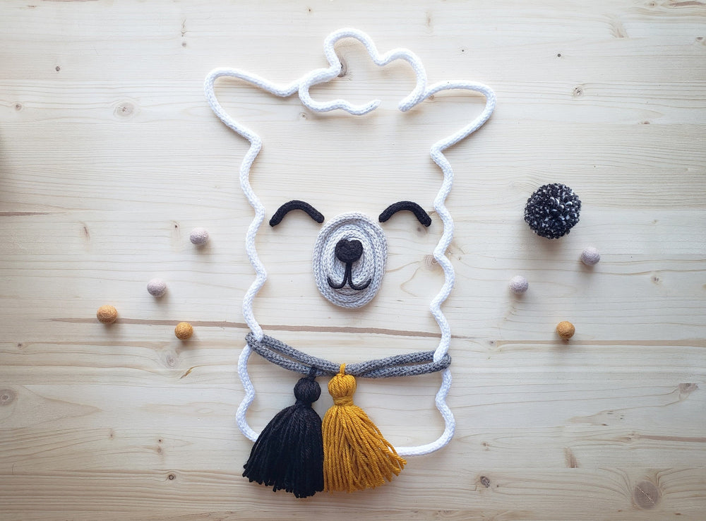 Lama en tricotin - Décoration murale